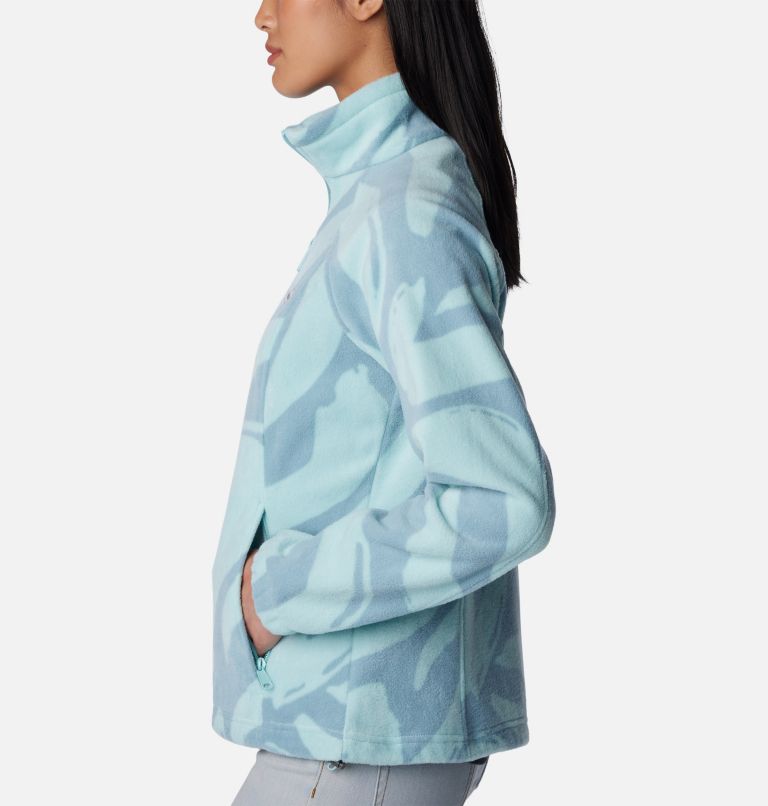 Thumbnail: Women's Benton Springs Printed Full Zip Fleece Jacket, Color: Aqua Haze Snowdrifts Tonal, image 3