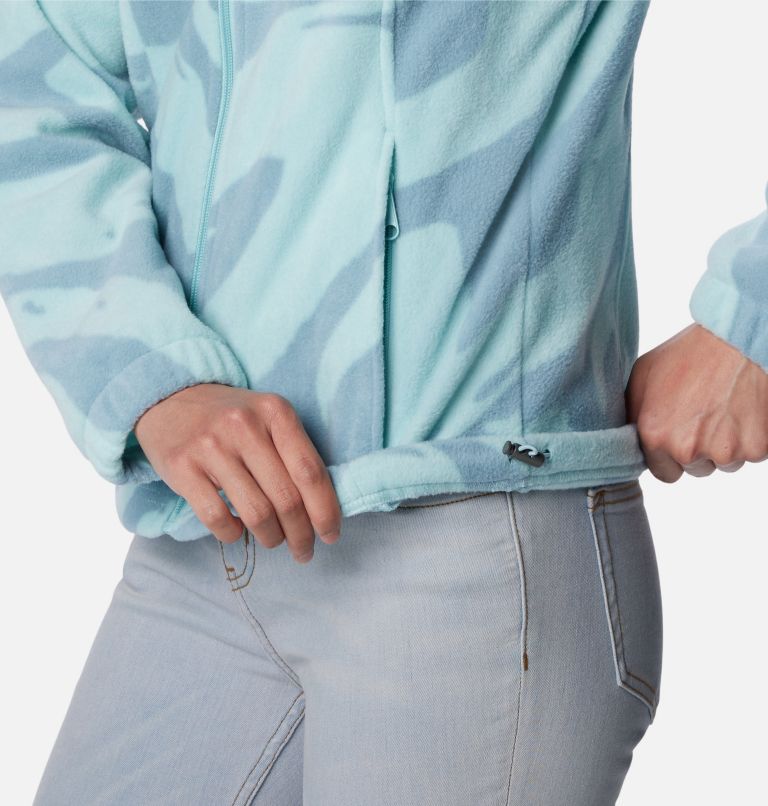 Women's Benton Springs Printed Full Zip Fleece Jacket, Color: Aqua Haze Snowdrifts Tonal, image 6