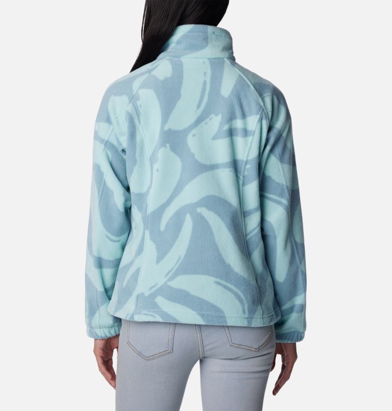Women's Benton Springs Printed Full Zip Fleece Jacket, Color: Aqua Haze Snowdrifts Tonal, image 2