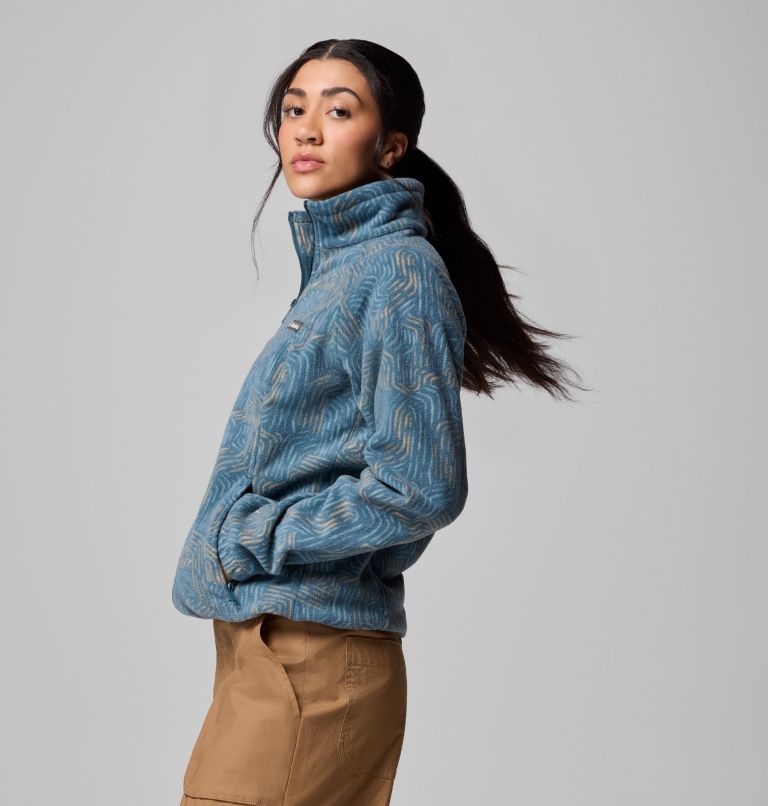 Women's Benton Springs Printed Full Zip Fleece Jacket, Color: Everblue Flowfalls, image 4
