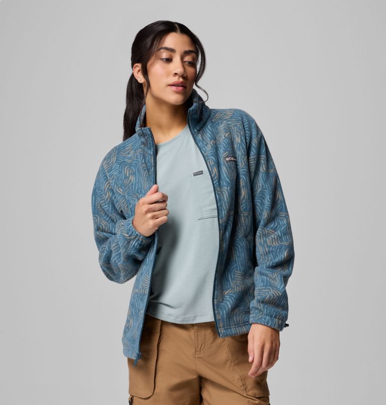 Women's Benton Springs Printed Full Zip Fleece Jacket, Color: Everblue Flowfalls, image 5