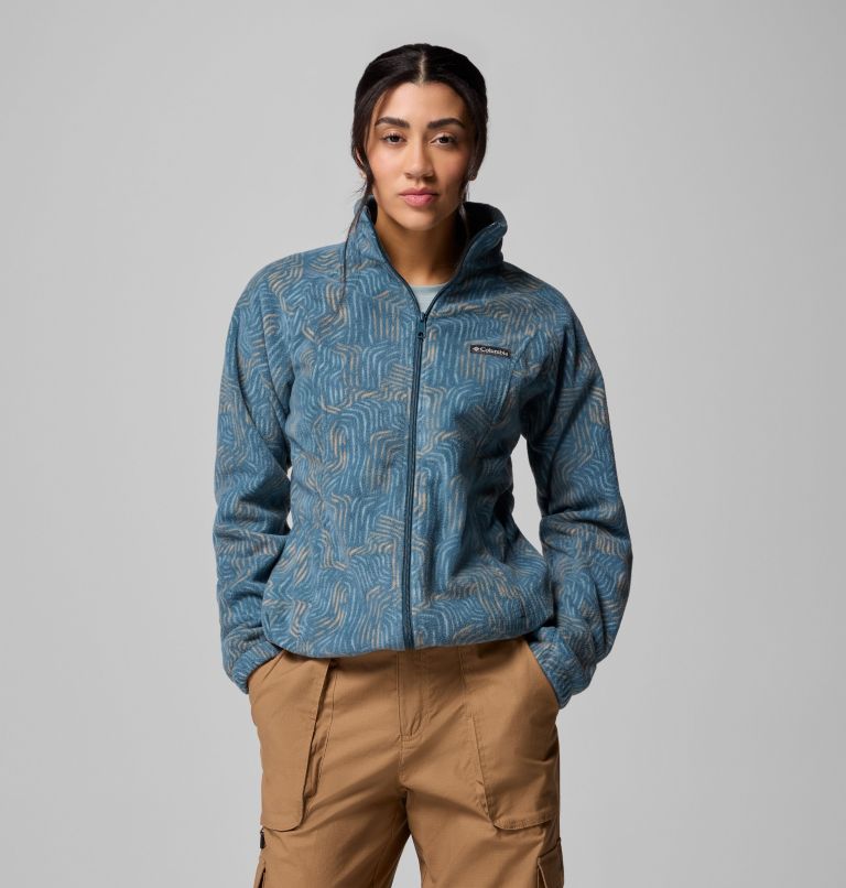 Women's Benton Springs Printed Full Zip Fleece Jacket, Color: Everblue Flowfalls, image 1