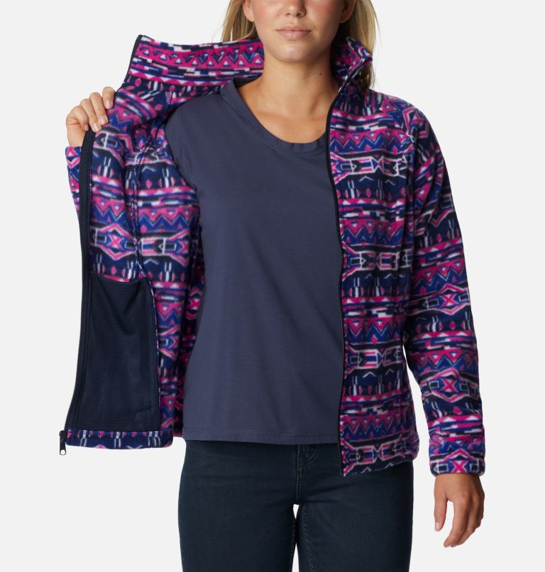 Thumbnail: Women's Benton Springs Printed Full Zip Fleece Jacket, Color: Dark Sapphire 80s Stripe, image 5