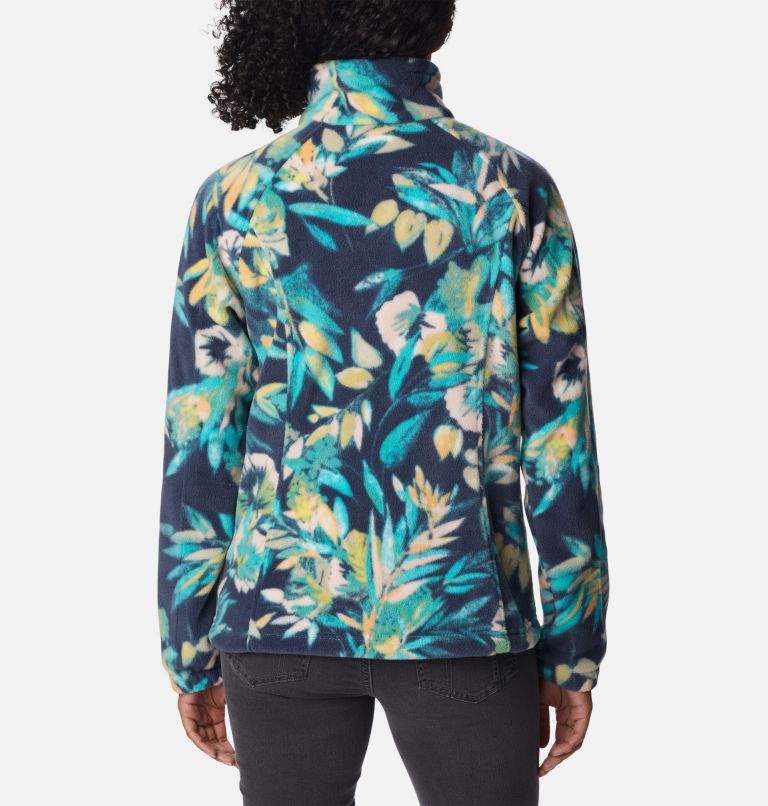 Women's Benton Springs Printed Full Zip Fleece Jacket, Color: Bright Aqua, Wisterian, image 2