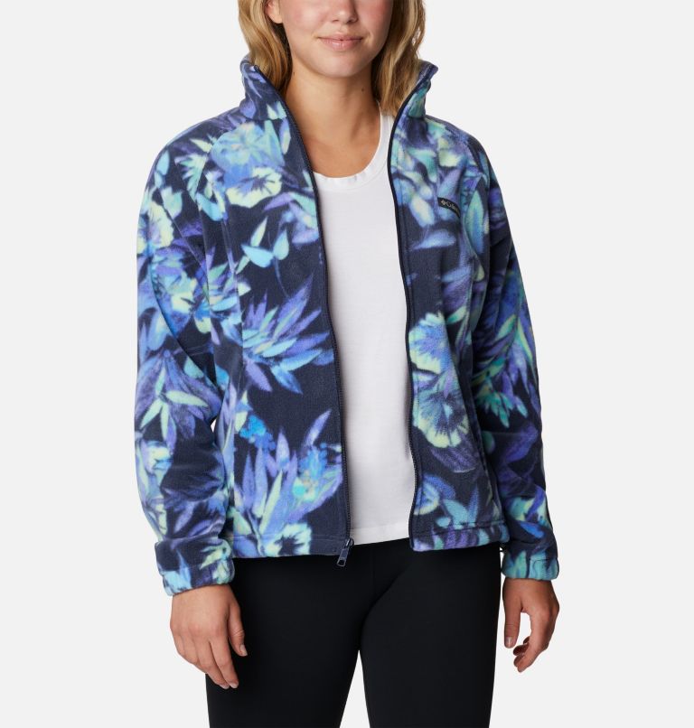 Women's Benton Springs Printed Full Zip Fleece Jacket, Color: Nocturnal, Wisterian, image 7