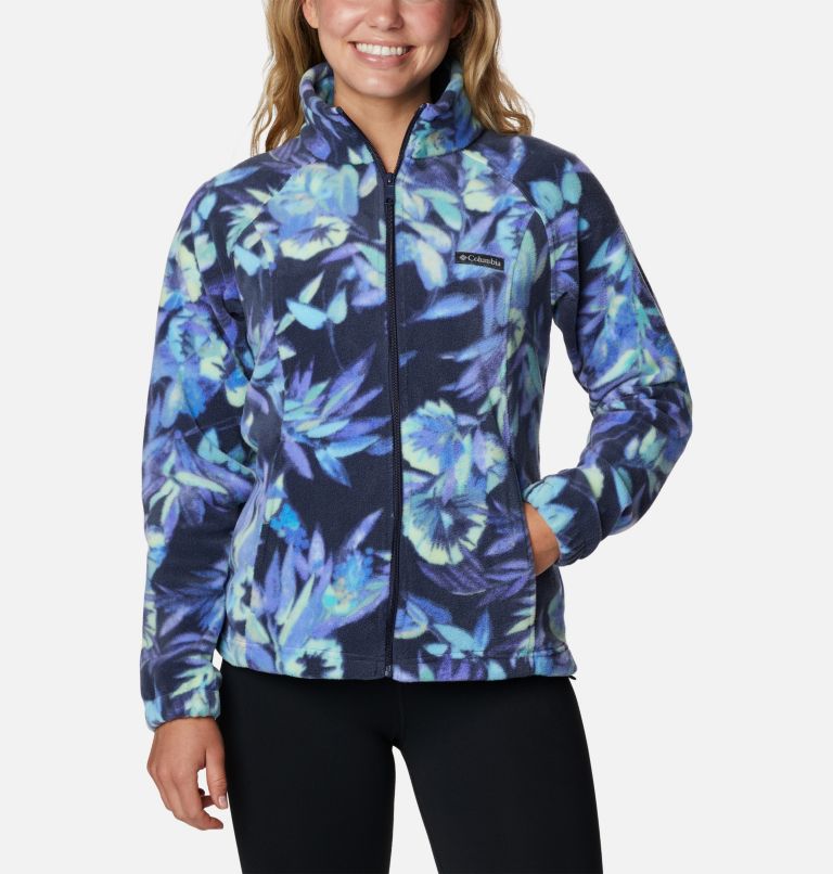 Thumbnail: Women's Benton Springs Printed Full Zip Fleece Jacket, Color: Nocturnal, Wisterian, image 1