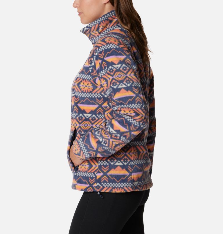 Thumbnail: Women's Benton Springs Printed Full Zip Fleece Jacket, Color: Nocturnal Checkered Peaks, image 3