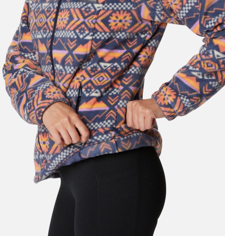 Women's Benton Springs Printed Full Zip Fleece Jacket, Color: Nocturnal Checkered Peaks, image 6