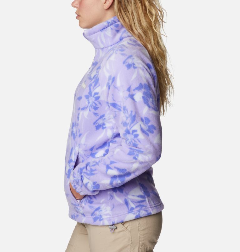 Women's Benton Springs Printed Full Zip Fleece Jacket, Color: Frosted Purple, Pop Flora Tonal, image 3