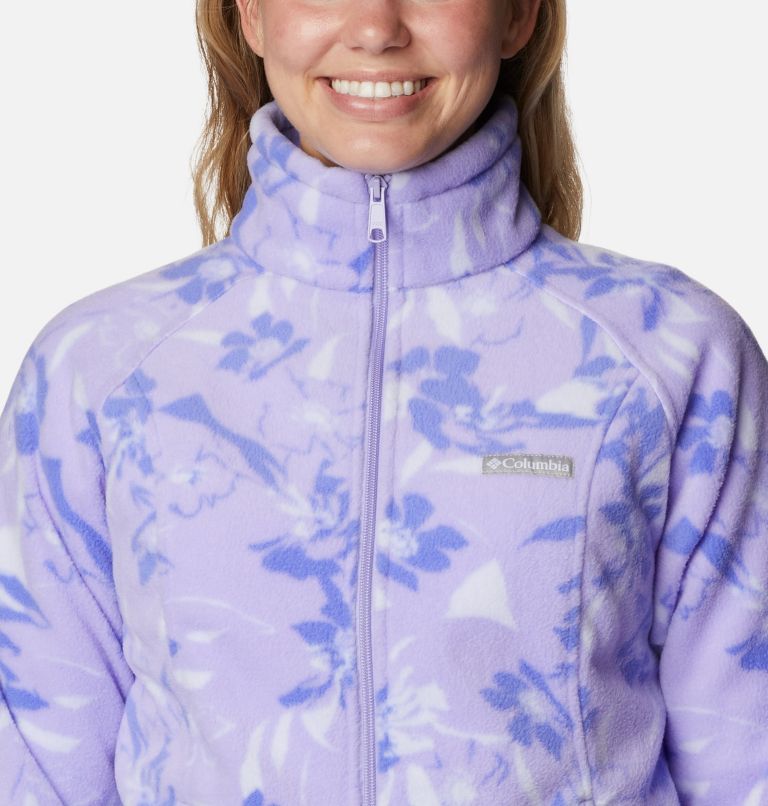 Thumbnail: Women's Benton Springs Printed Full Zip Fleece Jacket, Color: Frosted Purple, Pop Flora Tonal, image 4