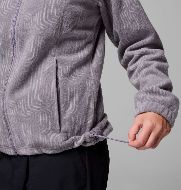 Women's Benton Springs Printed Full Zip Fleece Jacket, Color: Shale Purple Flowfalls, image 7