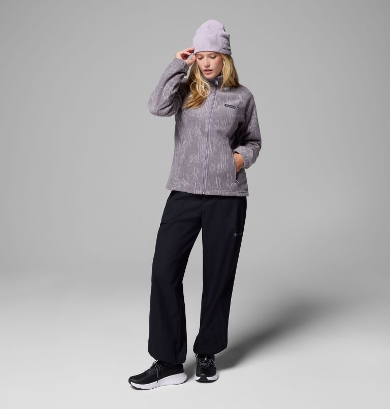 Women's Benton Springs Printed Full Zip Fleece Jacket, Color: Shale Purple Flowfalls, image 2