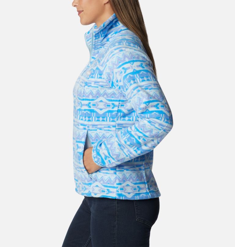 Thumbnail: Women's Benton Springs Printed Full Zip Fleece Jacket, Color: Serenity 80s Stripe, image 3