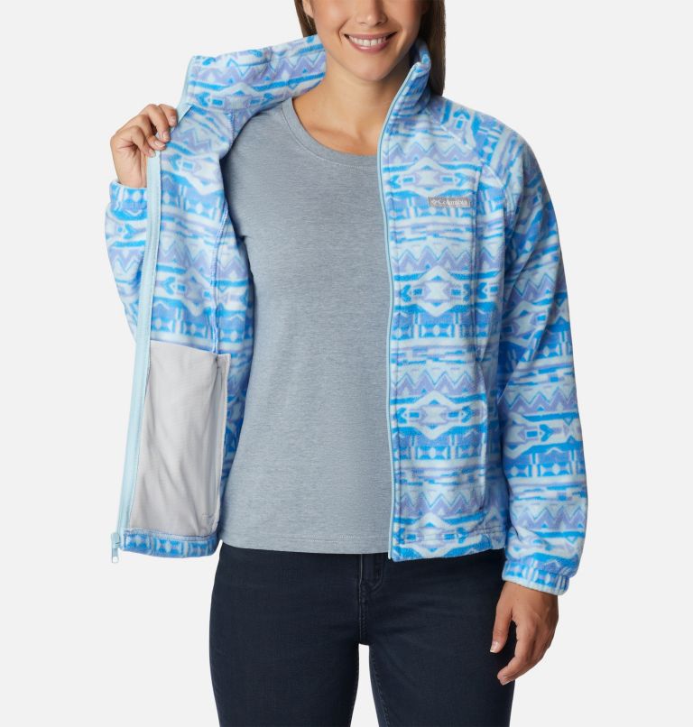 Women's Benton Springs Printed Full Zip Fleece Jacket, Color: Serenity 80s Stripe, image 5