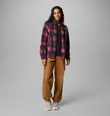 Women's Benton Springs Printed Full Zip Fleece Jacket, Color: Daredevil Omblur Tonal, image 35