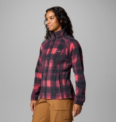 Women's Benton Springs Printed Full Zip Fleece Jacket, Color: Daredevil Omblur Tonal, image 36