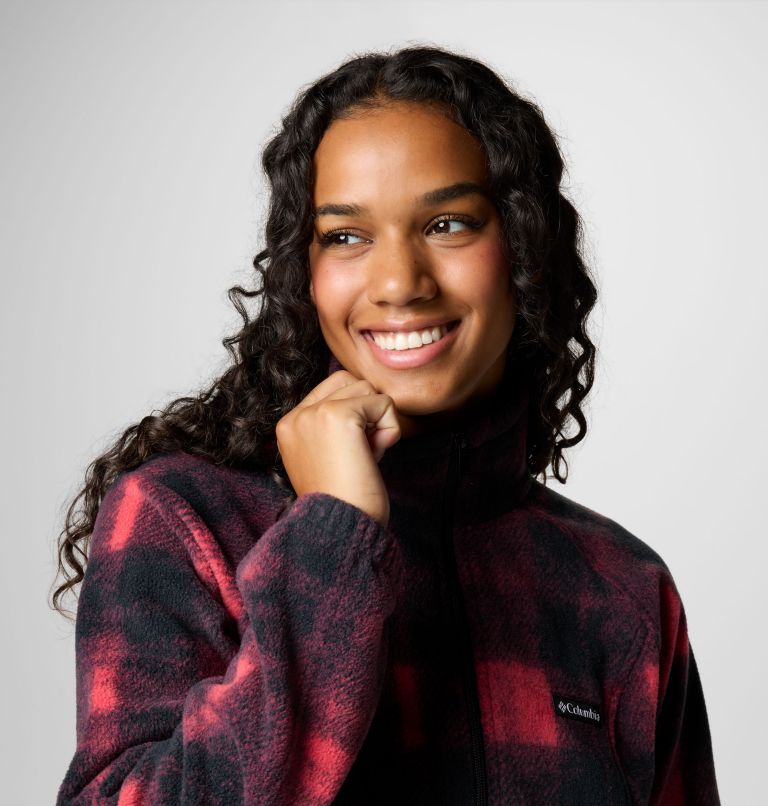 Women's Benton Springs Printed Full Zip Fleece Jacket, Color: Daredevil Omblur Tonal, image 5
