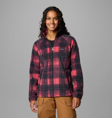 Women's Benton Springs Printed Full Zip Fleece Jacket, Color: Daredevil Omblur Tonal, image 33