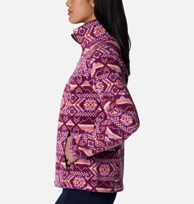 Thumbnail: Women's Benton Springs Printed Full Zip Fleece Jacket, Color: Marionberry Checkered Peaks, image 3