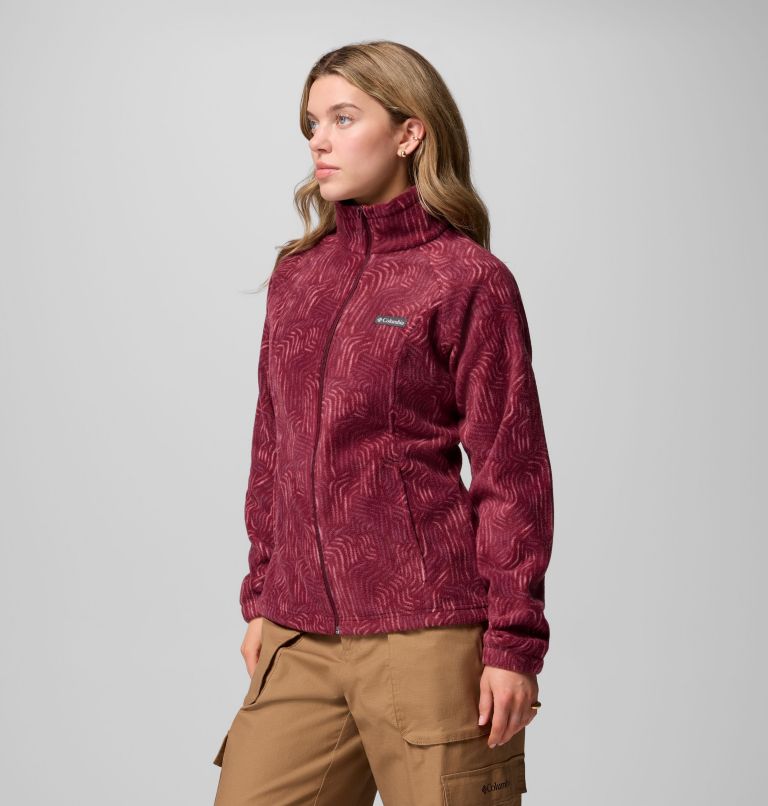 Women's Benton Springs Printed Full Zip Fleece Jacket, Color: Rich Wine Flowfalls, image 4