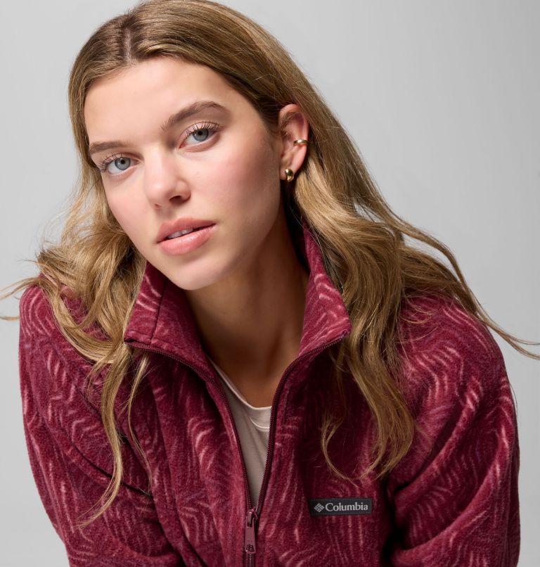 Women's Benton Springs Printed Full Zip Fleece Jacket, Color: Rich Wine Flowfalls, image 5