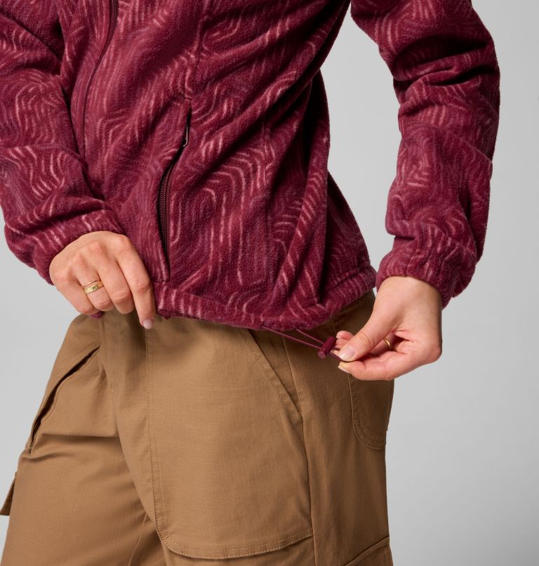 Women's Benton Springs Printed Full Zip Fleece Jacket, Color: Rich Wine Flowfalls, image 6