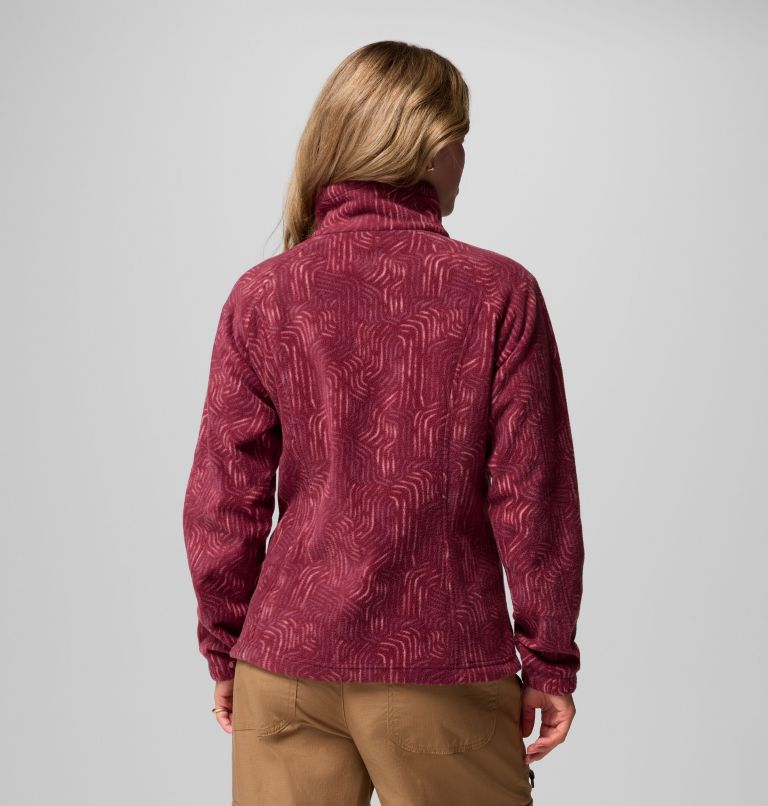 Women's Benton Springs Printed Full Zip Fleece Jacket, Color: Rich Wine Flowfalls, image 3