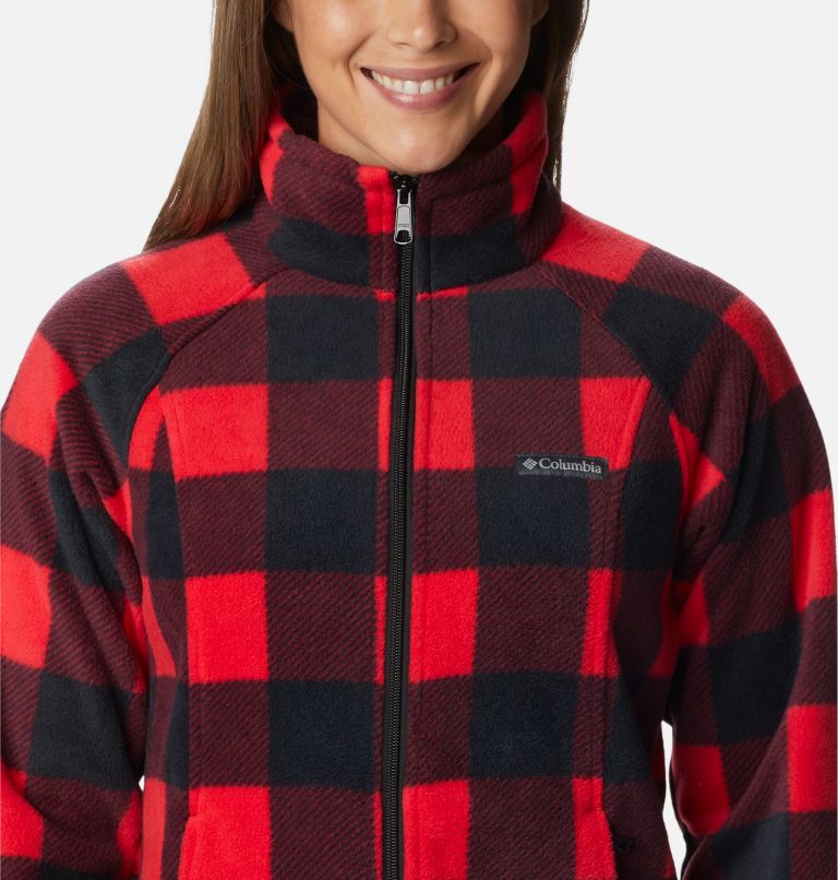 Veste polaire zippée imprimée Benton Springs Femme, Color: Red Lily Check, image 4