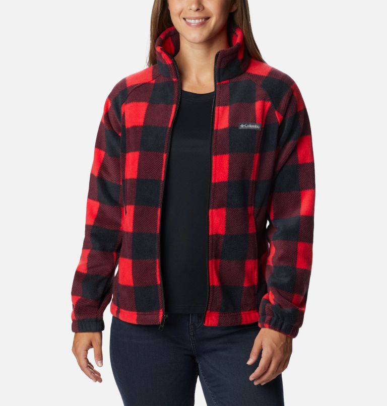 Veste polaire zippée imprimée Benton Springs Femme, Color: Red Lily Check, image 7