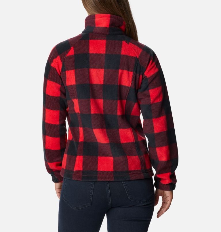 Women's Benton Springs Printed Full Zip Fleece Jacket, Color: Red Lily Check, image 2