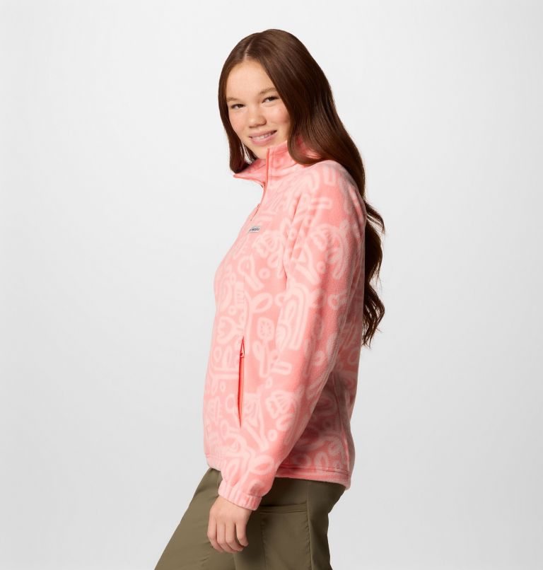 Women's Benton Springs Printed Full Zip Fleece Jacket, Color: Alpenglow Marker Made Tonal, image 3