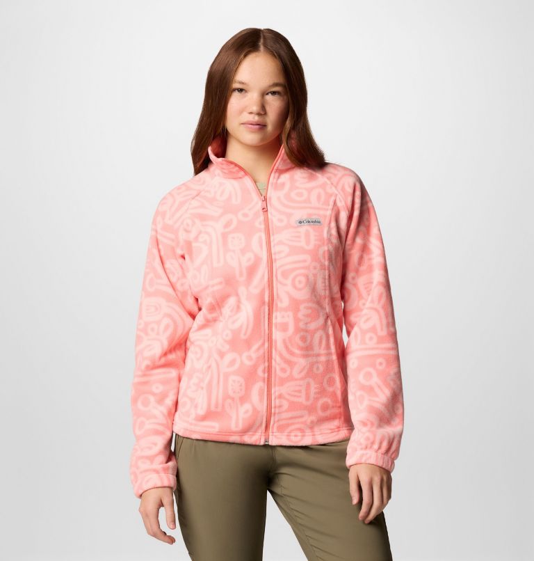 Women's Benton Springs Printed Full Zip Fleece Jacket, Color: Alpenglow Marker Made Tonal, image 1