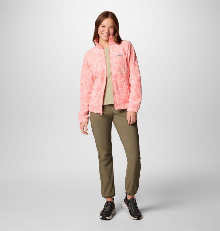 Women's Benton Springs Printed Full Zip Fleece Jacket, Color: Alpenglow Marker Made Tonal, image 6