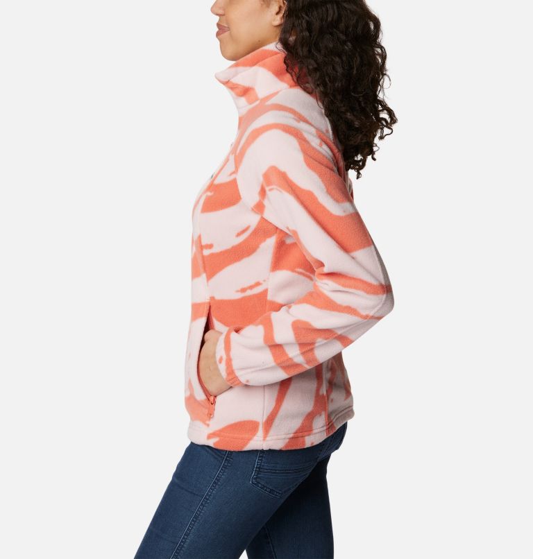 Women's Benton Springs Printed Full Zip Fleece Jacket, Color: Faded Peach Snowdrifts Tonal, image 3