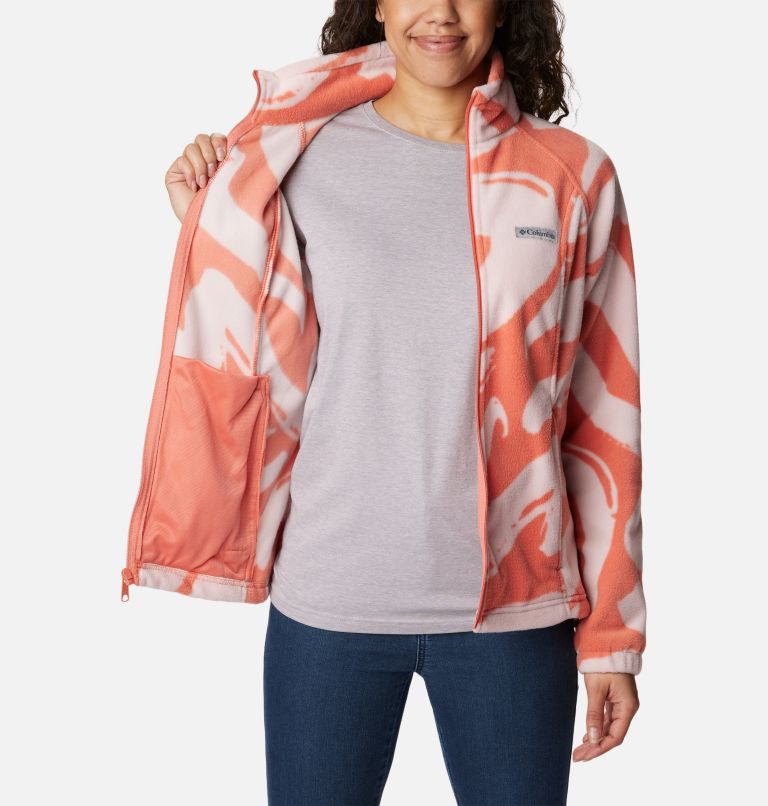 Thumbnail: Women's Benton Springs Printed Full Zip Fleece Jacket, Color: Faded Peach Snowdrifts Tonal, image 5