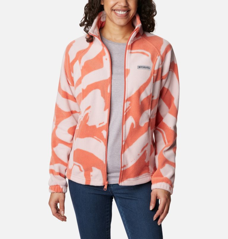 Women's Benton Springs Printed Full Zip Fleece Jacket, Color: Faded Peach Snowdrifts Tonal, image 7