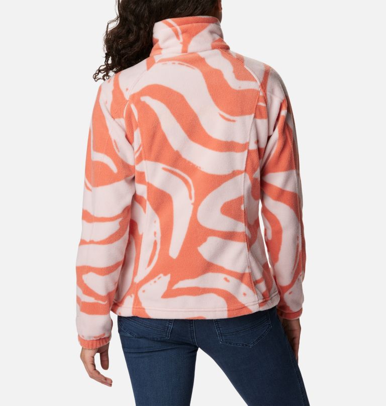 Women's Benton Springs Printed Full Zip Fleece Jacket, Color: Faded Peach Snowdrifts Tonal, image 2