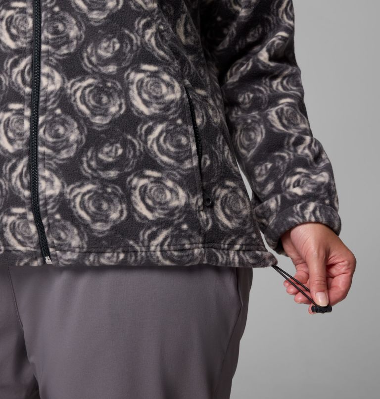Women's Benton Springs Printed Full Zip Fleece Jacket - Plus Size, Color: Shark Rose City, image 7
