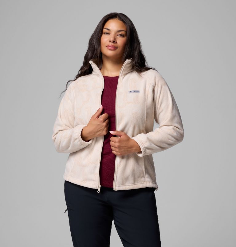 Women's Benton Springs Printed Full Zip Fleece Jacket - Plus Size, Color: Dark Stone Flowfalls, image 5