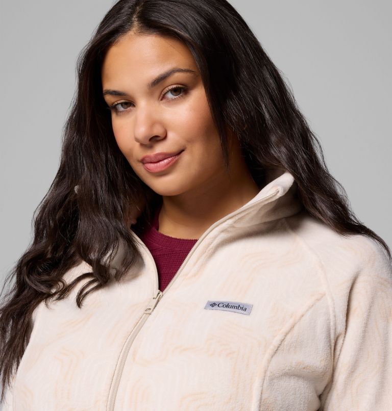 Women's Benton Springs Printed Full Zip Fleece Jacket - Plus Size, Color: Dark Stone Flowfalls, image 6