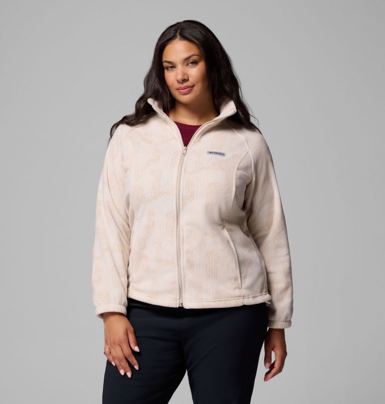 Women's Benton Springs Printed Full Zip Fleece Jacket - Plus Size, Color: Dark Stone Flowfalls, image 1