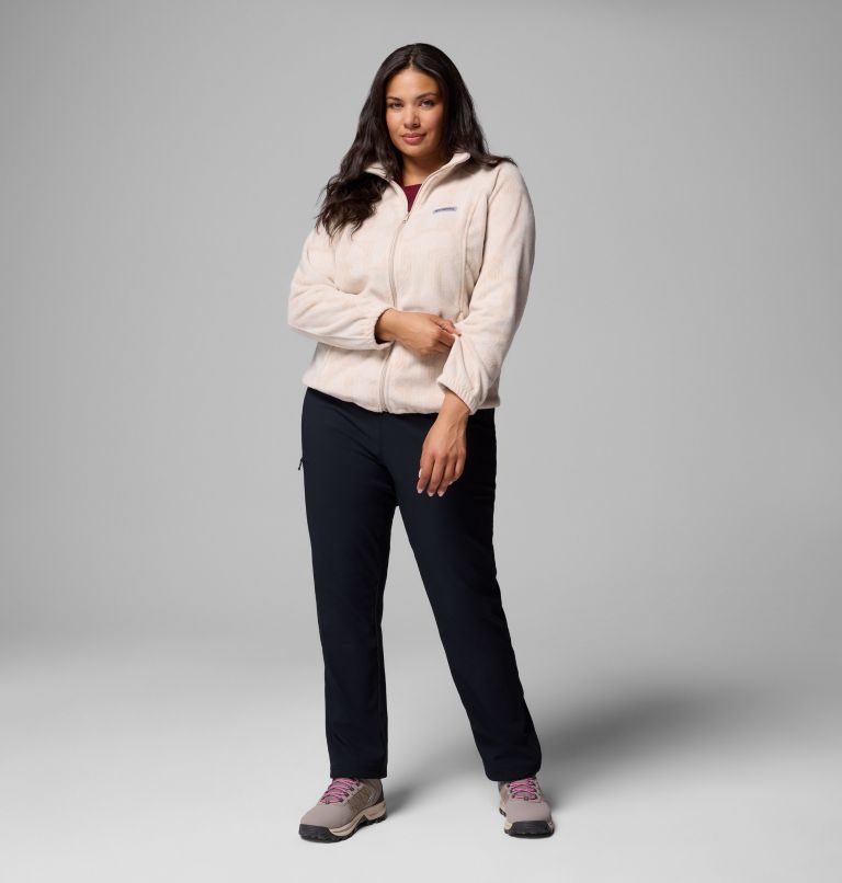 Women's Benton Springs Printed Full Zip Fleece Jacket - Plus Size, Color: Dark Stone Flowfalls, image 2