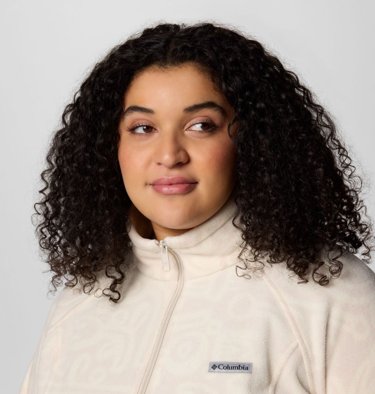 Women's Benton Springs Printed Full Zip Fleece Jacket - Plus Size, Color: Dark Stone Marker Made Tonal, image 4