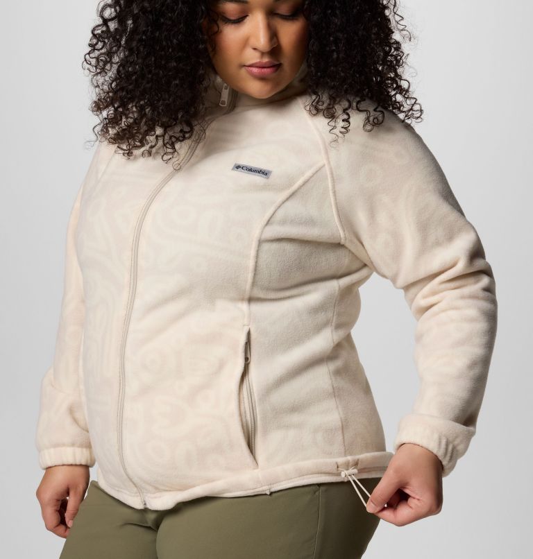 Women's Benton Springs Printed Full Zip Fleece Jacket - Plus Size, Color: Dark Stone Marker Made Tonal, image 5