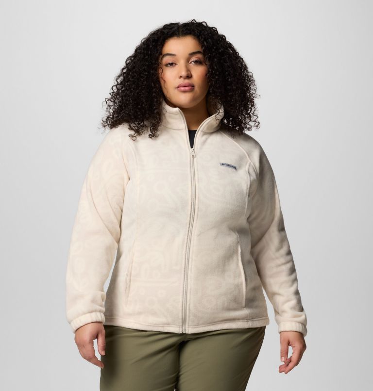 Women's Benton Springs Printed Full Zip Fleece Jacket - Plus Size, Color: Dark Stone Marker Made Tonal, image 1