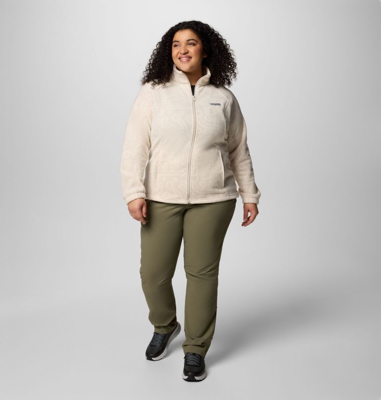 Women's Benton Springs Printed Full Zip Fleece Jacket - Plus Size, Color: Dark Stone Marker Made Tonal, image 7