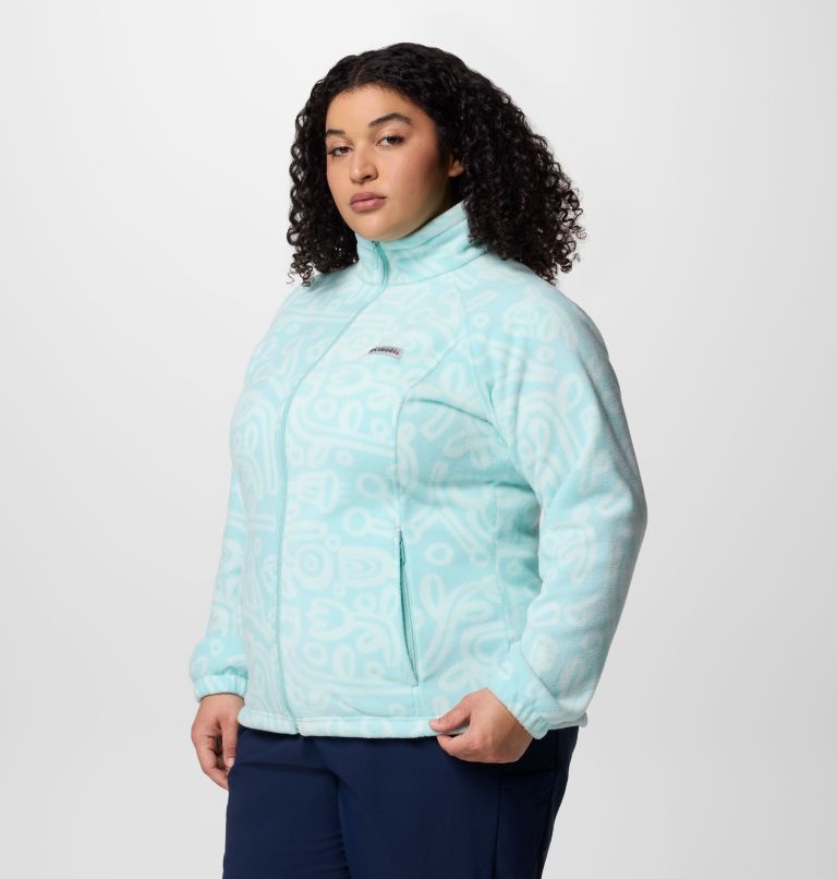 Women's Benton Springs Printed Full Zip Fleece Jacket - Plus Size, Color: Spray Marker Made Tonal, image 3