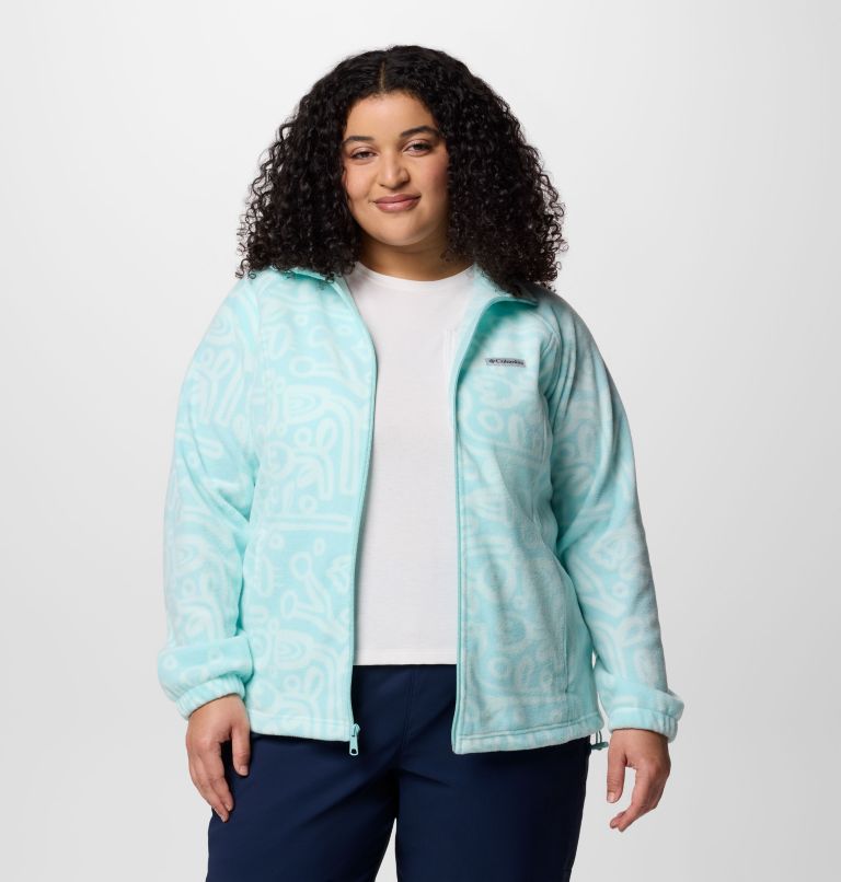 Women's Benton Springs Printed Full Zip Fleece Jacket - Plus Size, Color: Spray Marker Made Tonal, image 6
