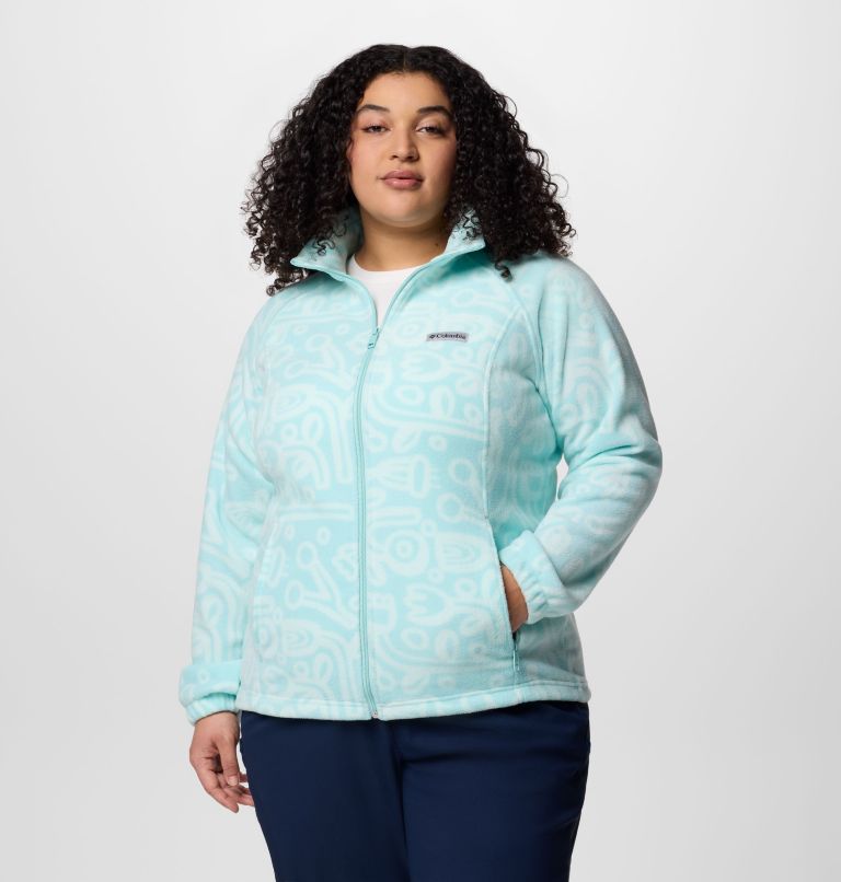 Women's Benton Springs Printed Full Zip Fleece Jacket - Plus Size, Color: Spray Marker Made Tonal, image 1