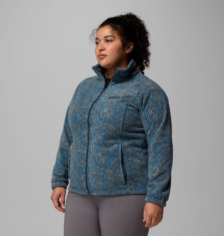 Women's Benton Springs Printed Full Zip Fleece Jacket - Plus Size, Color: Everblue Flowfalls, image 4